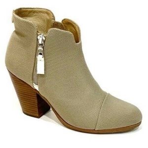 RAG-BONE Canvas Taupe Ankle Booties Margot Size 8.5 $495